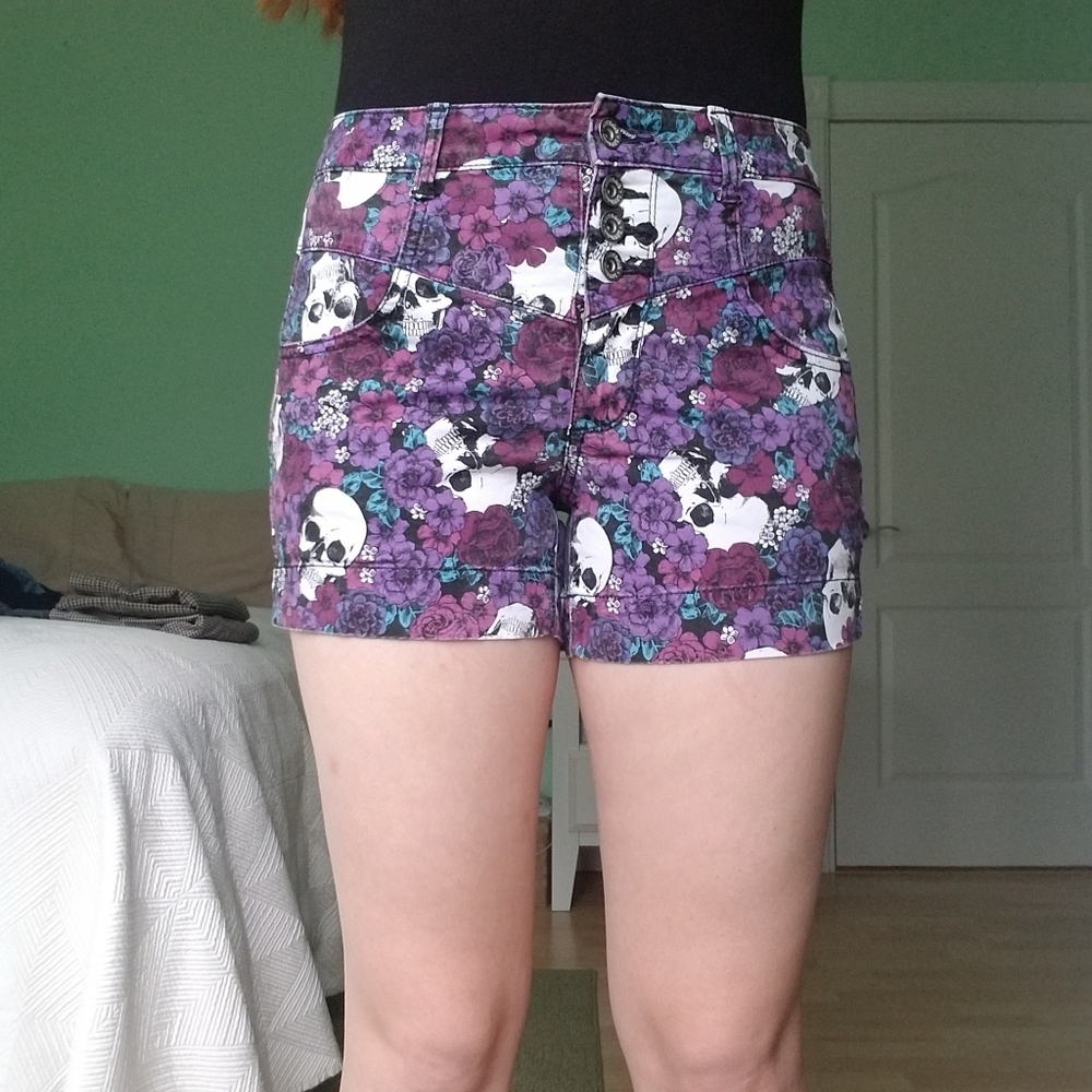 Lovesick Skulls & Floral Shorts